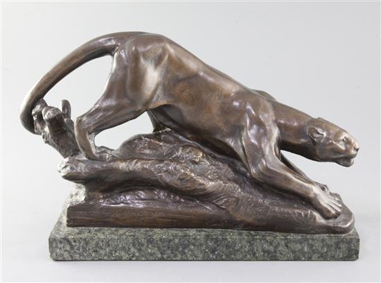 George Frederick Morris Harding (1874-1964). A bronze model of a stalking panther, length 15.5in.